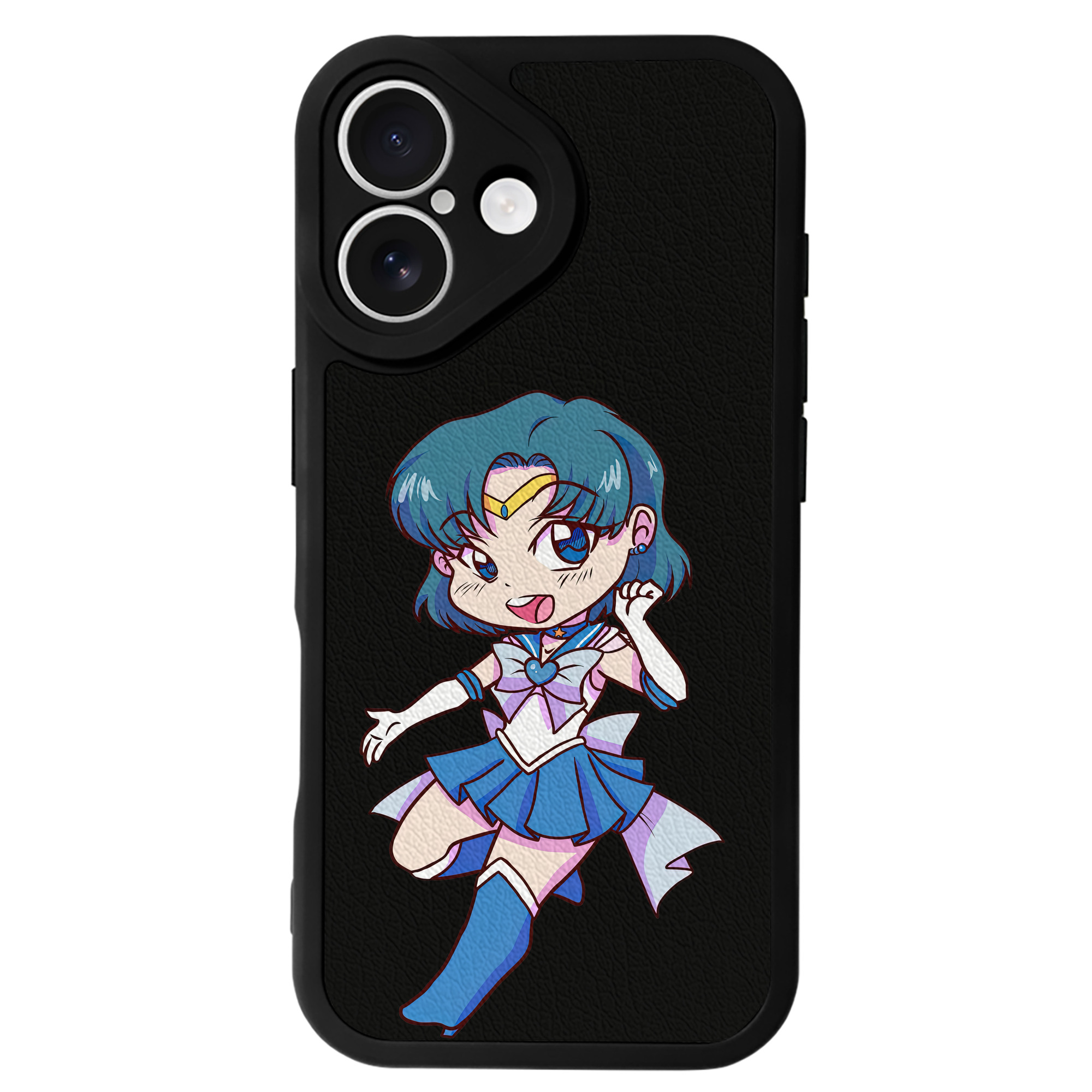 （画像用） 美少女戦士セーラームーン 水野 亜美 みずの あみ Sailor Moon Mizuno Ami 【iPhone 16シリーズ対応】シリコンスマホケース（レザー調） 材質：シリコン
